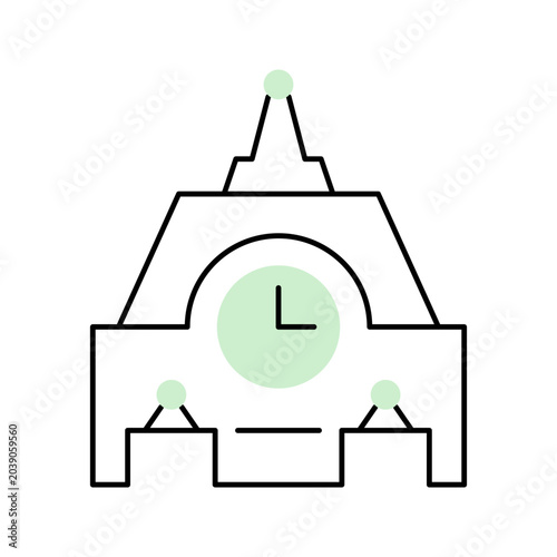 Fotografi Paris museum icon. Travel and museum line symbol. Color.