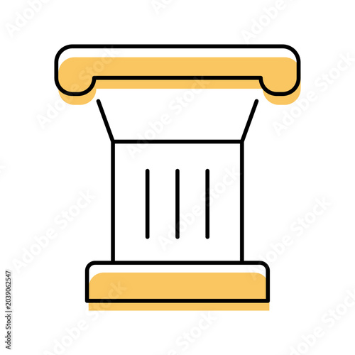 Temple column icon. Architecture and classical architecture line symbol. Color.