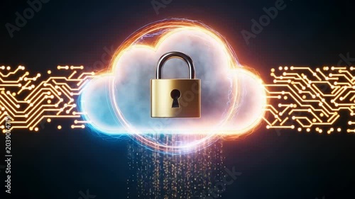 Digital cloud computing security concept