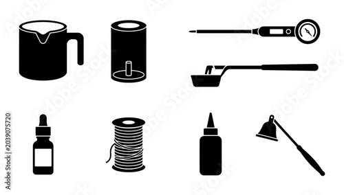 Obraz na płótnie Candle Making Tools Set, DIY Craft Supplies, Wax Melting Pot, Wick Trimmer, Esse