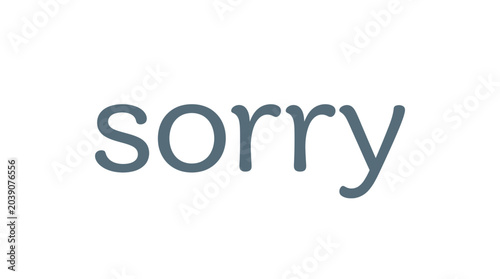 Tableau sur toile Sorry Word Text