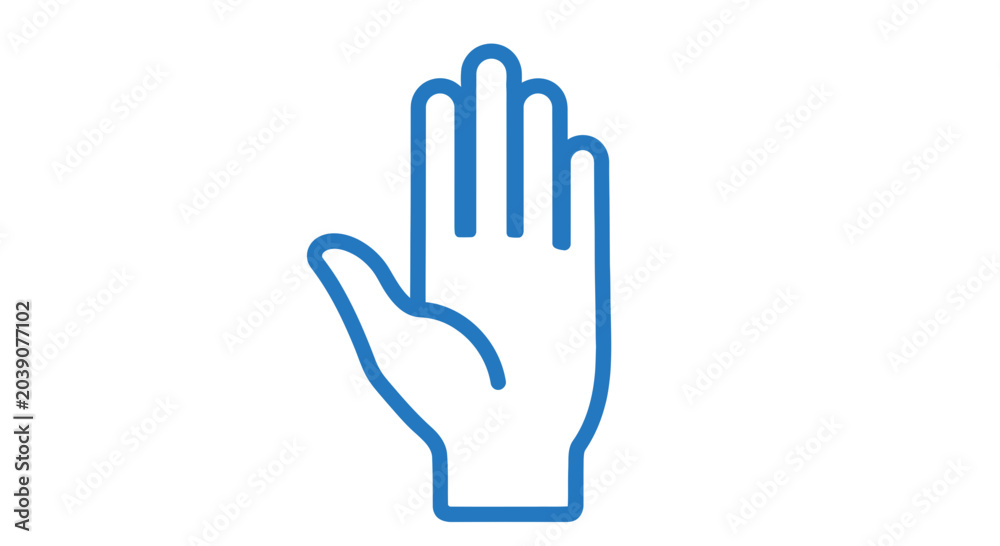 Fototapeta premium Blue hand icon