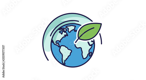 Cuadro en lienzo Eco Planet Earth Leaf Icon