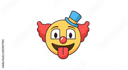 Fotografie Funny Clown Face Emoji