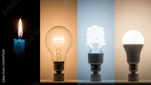 Evolution of lighting technology from candle to led