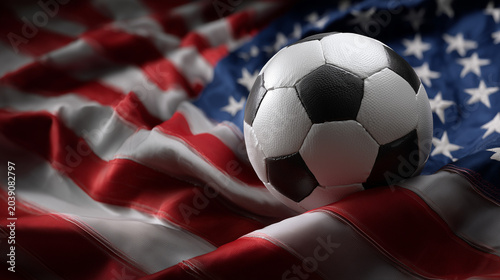 soccer ball with usa flag – football concept for world cup 2026