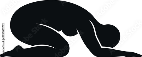 person performing yoga pose silhouette black white
