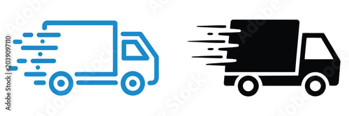 Foto Fast delivery icon symbolizing speedy shipping, courier transport, package distr