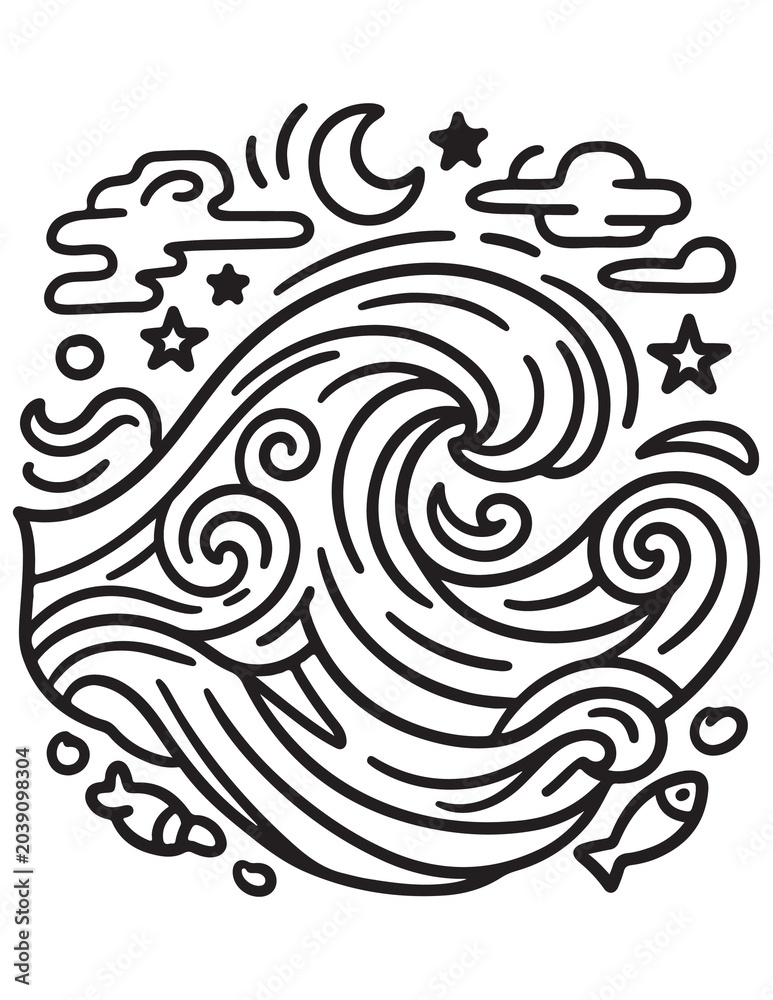 Fototapeta premium aesthetic mini coloring page for kids
