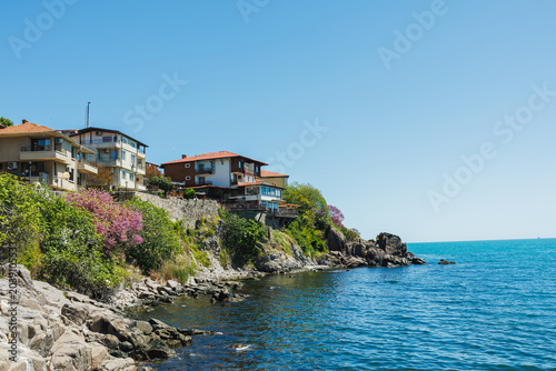 Quadro em tela Seaside cottages tranquil