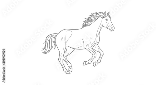 Schilderij op canvas Running Horse Galloping Fast Freely.