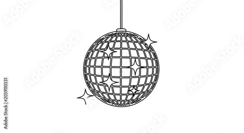 Φωτογραφία Disco ball with shining star decorations.
