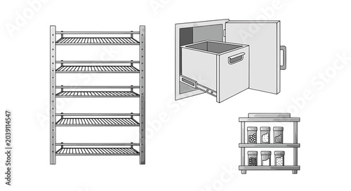 Photos Kitchen and Pantry Storage Solutions Vector Set