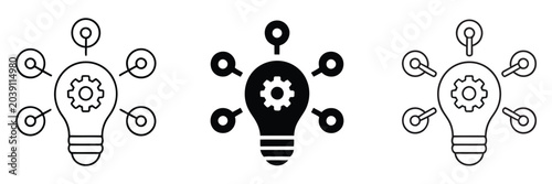 Foto Problem solving icon symbolizing critical thinking, solution finding, logical an