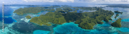 Shallow, diverse coral reefs thrive amid Palau's scenic Rock Islands. This tiny and beautiful island-nation is a popular destination for divers, snorkelers, kayakers, and World War II buffs. 