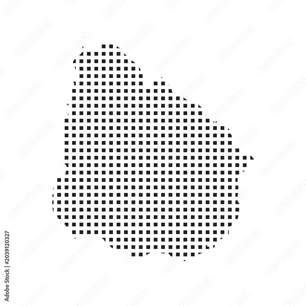 Fototapeta premium uruguay map pixel art Suitable for posters and web icons