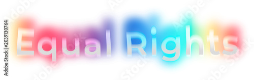 Foto Equal rights png word sticker, neon psychedelic typography, transparent backgrou
