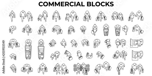 Fotografia Shopping people CAD blocks top view