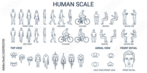 фотографія Human scale figures vector illustration