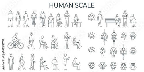Fotografie Human figure reference vector set