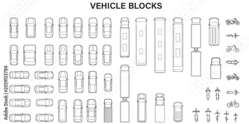 Bild auf Leinwand Architectural vehicle symbols vector illustration