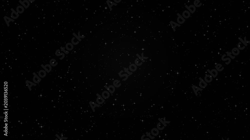 Twinkling stars background animation with shooting stars on black background. 4K animated flickering starfield for night sky background, cinematic motion graphics, space visuals, and video editing.