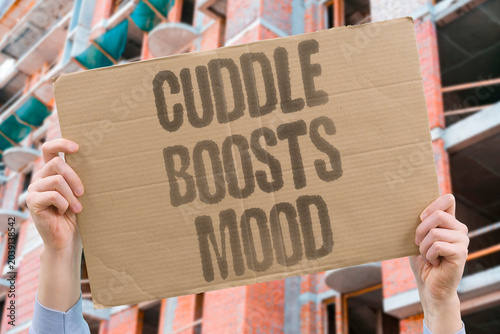 Bild auf Leinwand "Cuddle boosts mood" Affection improves mental wellbeing