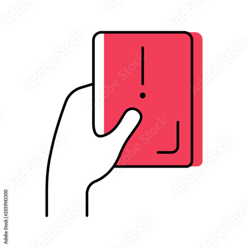 Εκτύπωση καμβά Red card icon. Sports and football line symbol. Color.