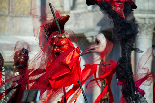 Bild auf Leinwand Ballad of the Masks and Beheading of the Bull, Venice Carnival