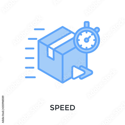 Canvastavla Speed Icon Lineal Blue Style