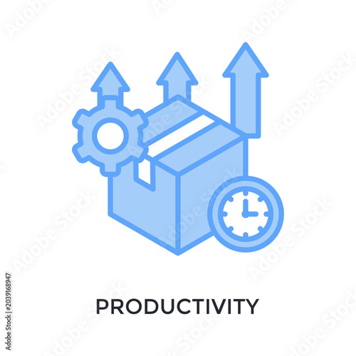 Obraz na plátně Productivity Icon Lineal Blue Style