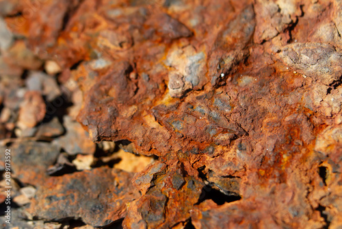 Cuadro en lienzo Rust rock texture iron oxide mineral stone corrosion geology background macro de