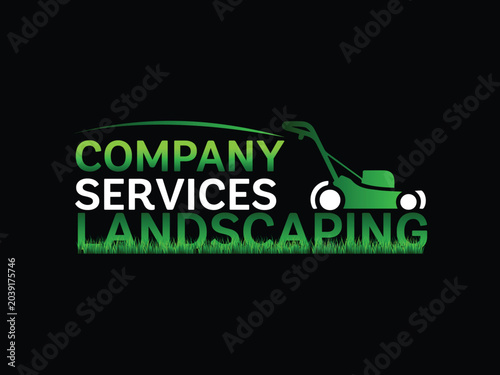Landscaping and Lawn Mowing Services Logo