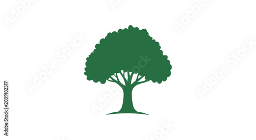 Canvastavla Green Tree Silhouette Icon Graphic.