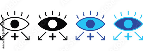 Bild auf Leinwand Hyperopia banner web icon line outline color vector illustration