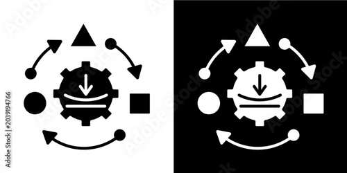 Obraz na płótnie Moral Compass  Icon Set White Glyph Style Collection