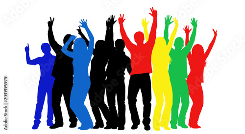Принти на полотні Diverse group of people celebrating together.