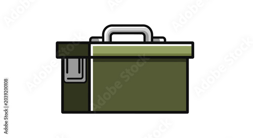Military Style Ammo Box Icon Illustration.