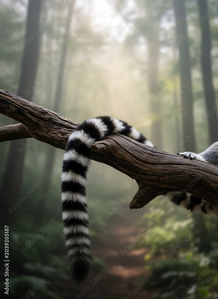 Naklejka premium ring tailed lemur
