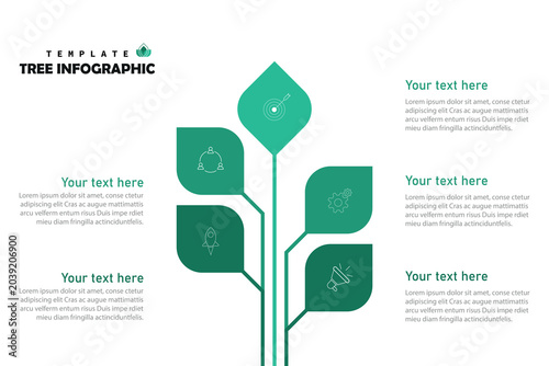 tree infographic, graph for steps to reach the goal, template vector eps 10.