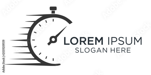 Fotografie Spidometer Fast logo design , Modern stopwatch logo with Lorem Ipsum text for bu