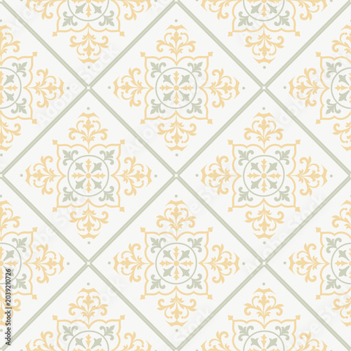 Soft Pastel Moroccan Tile Seamless Pattern Elegant Vintage Ceramic Wallpaper