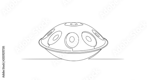 Foto Handpan Musical Instrument Line Drawing