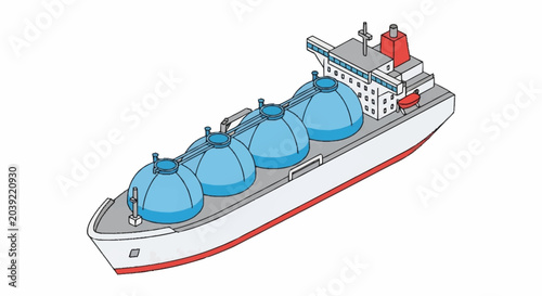 Quadro su tela Liquefied gas tanker ship illustration.