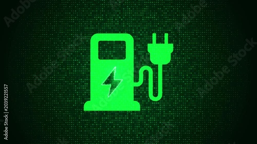 Charging station made with electricity signs, Electric Supply Station, Electric vehicles charging point