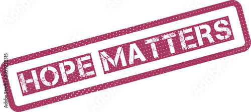 Fotografía Hope Matters magenta distressed rubber stamp conveying importance of optimism an