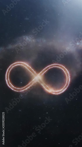 Glowing Infinity Symbol in Space