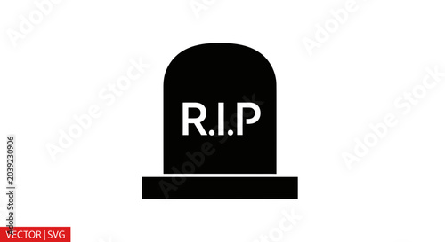 Fotografie Black tombstone with RIP text.