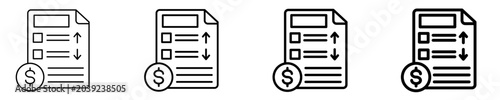 Photos Income Statement Icon Set Different Style Collection