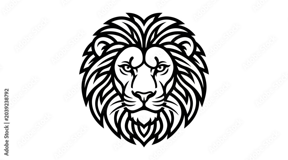 Obraz premium Lion Head Outline Logo Element